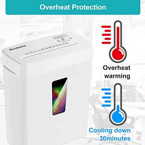 Woolsche Paper Shredder, P-5 Security Level, 6-Sheet Micro Cut with 3.43-Gallon Basket, Durable & Fast with Jam Proof System, Paper Shredder for Home Office (ETL)