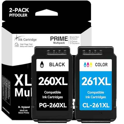 PG-260XL CL-261XL Ink Cartridge Compatible for Canon 260 261 Ink Cartridges Black Color Combo Pack Compatible for Pixma TS6420a TS6400 TR7020a TS5300 TR7000 TS6420 TS5320 TR7020 TR7022 TR7022a Printer