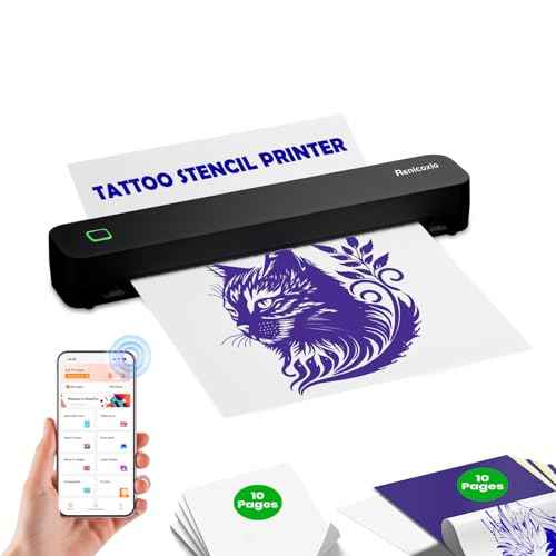 Tattoo Stencil Printer, Bluetooth Tattoo Printer with Super Slime Design,Portable Tattoo Machine, Compatible with Android, iOS, Windows, MacOS, Support Mobile & PC