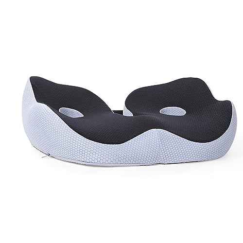 Seat Cushion, Seat Cushion for Sit Bone and Back Pain Relief, Butt, Tailbone, Hip, Hamstring, Posture Support - Memory Foam Comfort Ischial Tuberosity Pillow (Black)