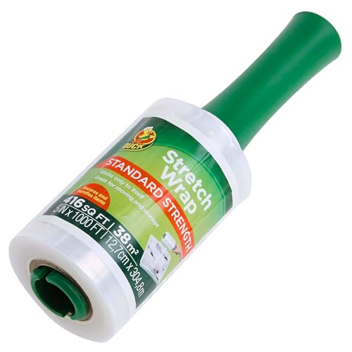 Duck Brand 1-Pack Clear Stretch Wrap Roll for Moving, 5 in x 1000 ft