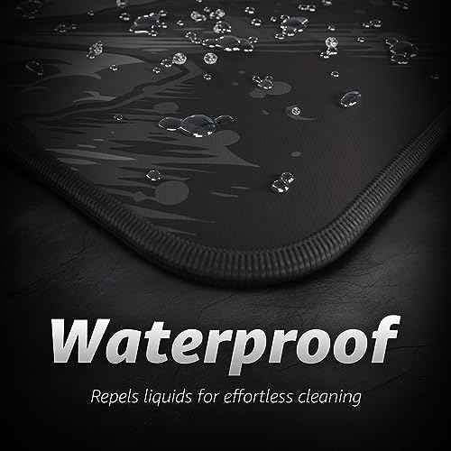 Hystar¢ç Extended Gaming Mouse Pad | XXL 36" x 16" | 5mm Thick, Waterproof Surface, Smooth Polyester Fabric, and Natural Rubber Base | Mythic Fenrir
