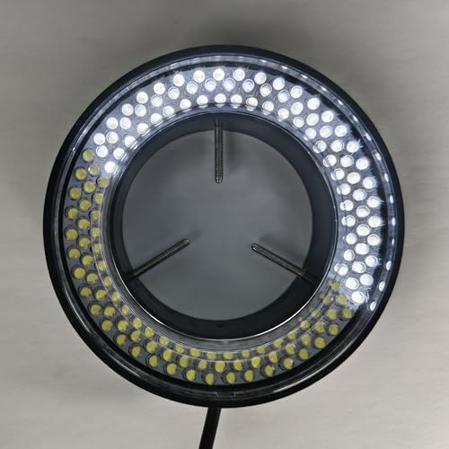 USB 144 LEDs 4 Zone Adjustable Microscope Ring Light Source for Lab & Camera