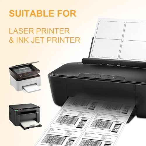 [500 Sheets 3000 Pcs] 6-UP 4''x3-1/3'' Shipping Labels for Laser & Inkjet Printers, A4 6 UP Shipping Mailing Stickers, 6 Pcs Per Page Shipping Labels,8.5"¡¿11" White Stickers for Printer