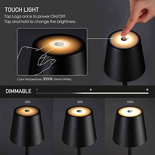 O¡¯Bright Sandy- Cordless LED Floor Lamp for Outdoor/Indoor, Rechargeable, Water Resistant, Dimmable, Carry Light, Adjustable Height Stand Lamp for Patio, Living Room, Bedside, Table Night Lamp, Black