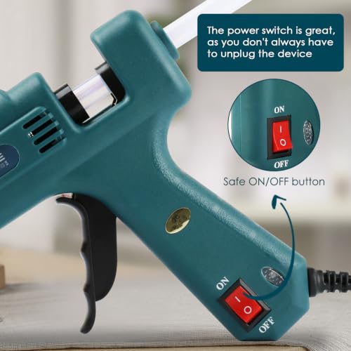 MAXDONE Fireproof 100W Hot Glue Gun Kit – Full-Size, Green