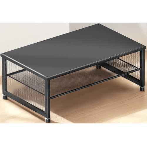 Desk Organizers and Accessories, 2-Tier Metal Computer Monitor Stand Riser, Desk Organizer for Monitor, Printer & Laptop Stand, Desktop Workspace Organizers for Office Supplies(Black)