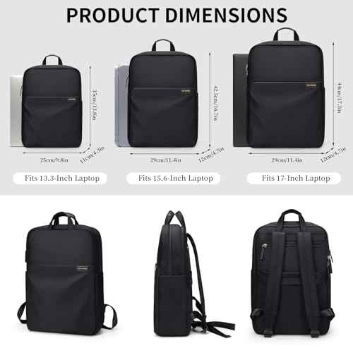 GOLF SUPAGS Travel Laptop Backpack for Women Anti Theft Slim Durable College Bookbag Business Computer Bag Fit 15.6Inch Notebook (Black, 15.6Inch)