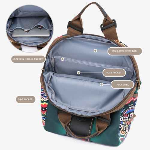 Viriber Backpack,Casual Backpack Bookbag Laptop Backpack for College Work Office Business£¬Travel Bag for Men & Women£¨flora£©