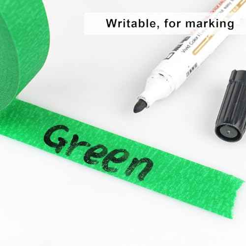 3 Pack Green Painters Tape - Masking Tape 1 Inch Wide - Multi-Surface, Smart Adhesion, Indoor & Outdoor - 270FT Total - Paint Tape for DIY, Labeling, Art, Car, General Purpose (#3910)