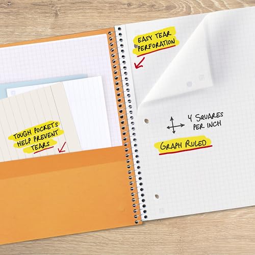 Five Star Black 1 Subject Graph Ruled Notebook with Water-Resistant Cover, Pack of 1