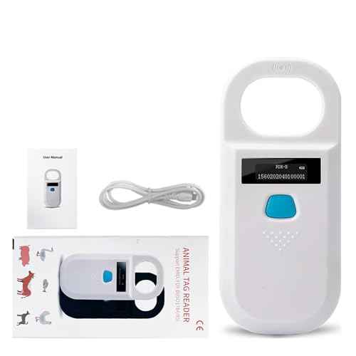 RFID Pet Microchip Scanner - Dual Frequency 125kHz/134.2kHz, OLED Display & 128 Data Storage, USB Portable Pet Chip Scanner for Dogs/Cats/Pigs/Animals, ISO11784/85 Certified (TM90A White)
