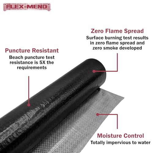 Lumintrail Mobile Flex Bottom Board Mobile Home Underbelly Wrap Repair | 48" x 14ft | Durable Polyethylene Vapor Barrier | with 4" x 108ft Flex Mend Bottom Board Repair Tape a Keychain Light