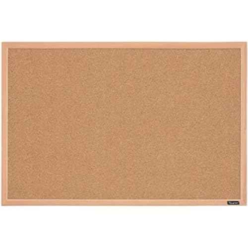 Quartet Cork Board Bulletin Board, 23" x 35" Framed Corkboard, Oak Frame, Decorative Hanging Pin Board, Perfect for Office & Home Decor, Home School Message Board or Vision Board (35-380352)
