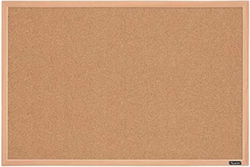 Quartet Oak Frame Cork Bulletin Board 23x35 Inch Framed Message Board