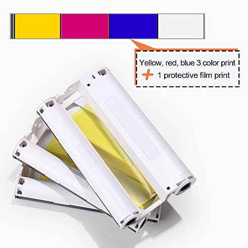 Replace for Canon Selphy CP1200 CP1300 Photo Paper and Ink, KP-108IN for CP1500 CP910 CP900 Photo Printer, 3 Color Ink Toners & 108 (4"x6") Glossy Photo Paper Set