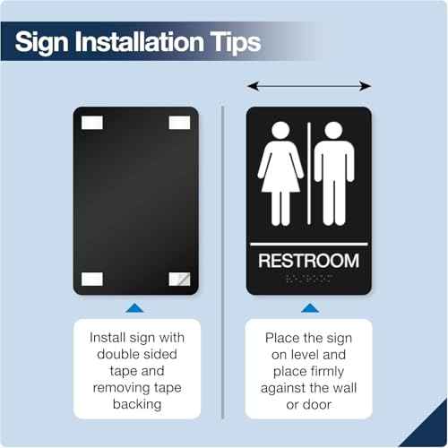 Restroom Sign - ADA Compliant Braille Handicap Restroom Signs for Business with Double Sided 3M Tape - ABS Plastic Unisex Restroom Sign 9¡± x 6¡±- Pack of 10 for Offices and Restaurants