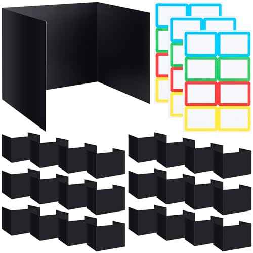 Crtiin 24 Pcs Privacy Folders for Students Desk Dividers Standard School Privacy Cardboard Board Testing Dividers Shield for Classroom Teacher Supplies Keep Eyes from roving(Stylish)