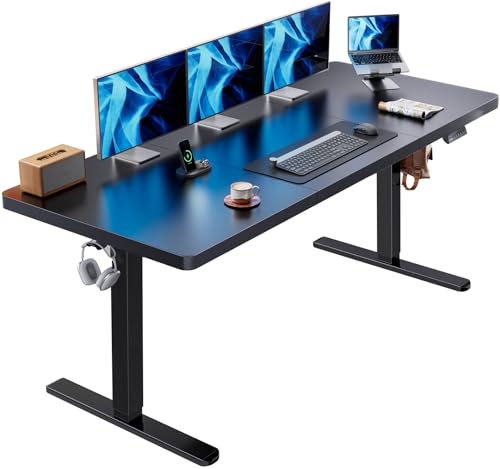 HUANUO 71 x 30 Inch Electric Standing Desk with Brushless Motor, Black