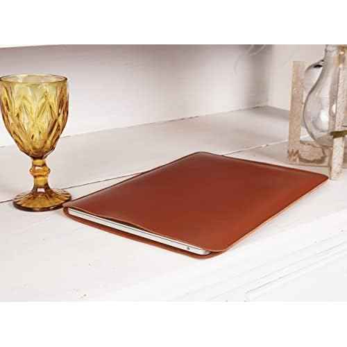 Genuine Leather Sleeve Leather Sleeve Case for All 14 Inch MacBook 14 Pro 2021-2023 M1 M2 M3 Pro/ M3 Max A2442 A2779 Laptop Case Soft Handmade for Mac 14 Carrying Bag (Vertical, Cognac)