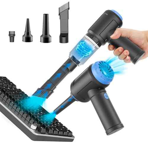 Air Duster - Computer Vacuum Cleaner - for Keyboard Cleaning - Cordless Canned Air - 110000RPM Powerful PC Cleaner(VC08)