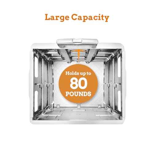 Inspired Living Ultra-Slim Rolling Collapsible Storage Pack-N-Roll Utility-carts, with Telescopic Handle, for Home, Garden, Shopping, Office, School use, Large, White, Cocktail Print