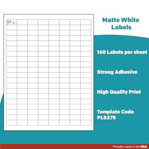 Premium Label Supply White Sticker Barcode Labels ? 1" x 0.5" ? Laser/Inkjet Compatible ? (160 per Sheet), 25 Sheets ? 4,000 Total Adhesive Labels