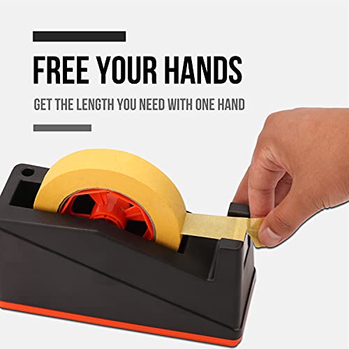 Lichamp Desktop Tape Dispenser with 3-Inch Core – One-Hand, Non-Skid Base, for Masking/Heat Transfer Tapes