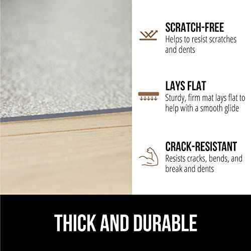 GORILLA GRIP Office Chair Mat for Hardwood Floors, 29x47 Smooth Glide Slip Resistant Under Desk Hard Wood Floor Protector, Stay in Place Plastic Computer Mats for Rolling Office Chairs, Clear