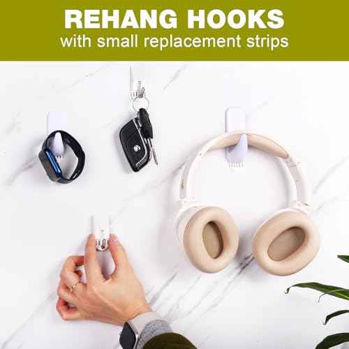 40 Small Adhesive Strip, Removable Picture Hanging Strips, Damage Free Adhesive Strip for Small Wall Hooks, Double Sided Tapes for Wall Decor, Poster Tape Frame Hanging Strips 0.79in¡¿1.85in