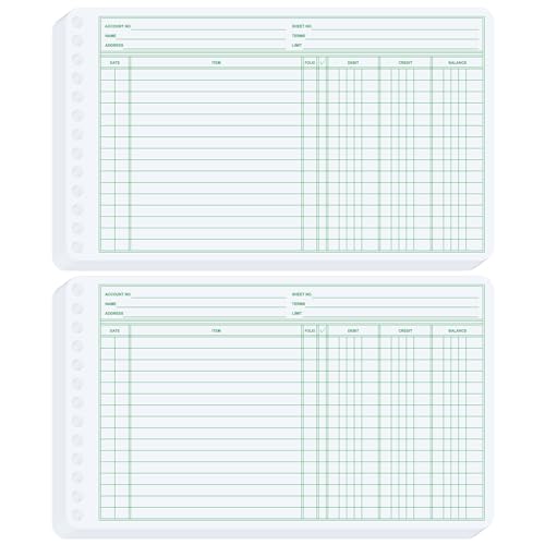 Skyygemm 200 Pcs Ledger Sheets 5 x 8.5 in with Debit/Credit/ Balance Columns – Extra Ledger Paper for Bookkeeping