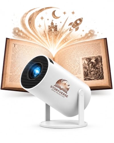 720P Portable Book Projector with 180° Rotation for Wall & Ceiling Viewing