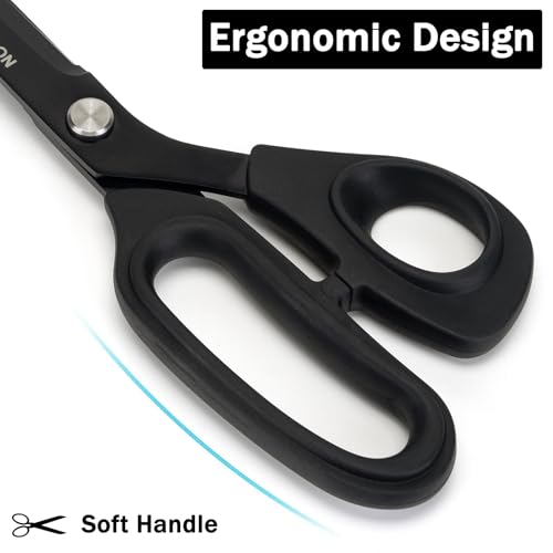 10-Inch Heavy Duty All-Purpose Scissors Black - Ergonomic Office & Craft Cutting Tool