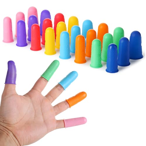 Mr. Pen Silicone Hot Glue Gun Finger Caps 24 Pcs Multi-Color, 3 Sizes