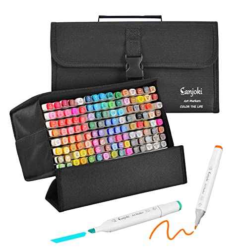 Alcohol Markers 120 colors,Broad&Fine Dual Tip, Permanent Artist Sketch Markers for Artist and Beginner