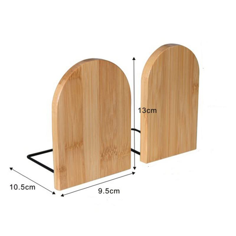 Natural Bamboo Bookends Set of 2 Large Capacity Office & Home Book Holders