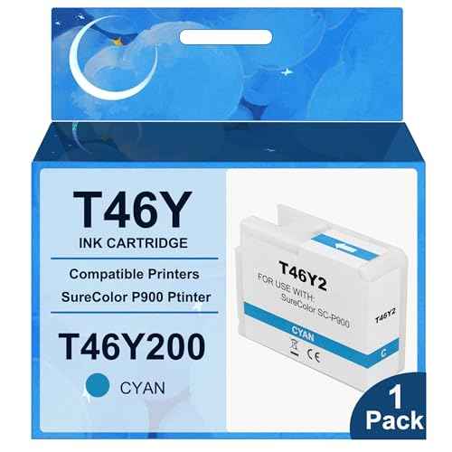T46Y2 T46Y Ink Cartridge SC-P900 P900 Ink T46Y200 Compatible for SureColor P900 Printer Ink(1 Cyan)