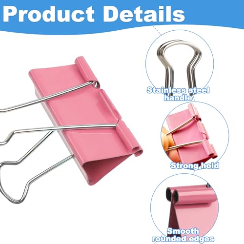 40-Piece Colorful Binder Clips Set in 4 Sizes – Strong Rust-Resistant Metal Clips
