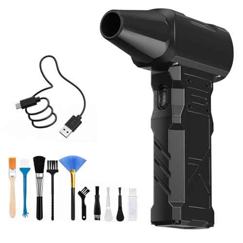 Compressed Air Duster-100000RPM Electric Air Duster for PC&Keyboard Cleaning£¬4-Speed Cordless Turbo Fan Rechargeable Reusable Compressed Air Blaster for Car, Air Bed, Outdoors, Home.X3