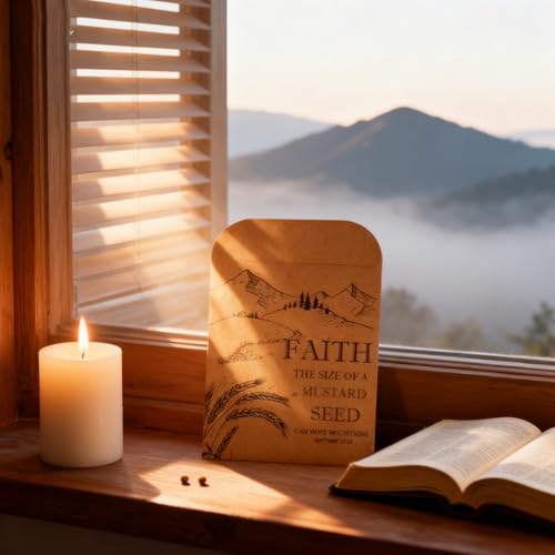 50 Pack Kraft Mustard Seed Faith Envelope Bulk Storage Pockets - Resealable