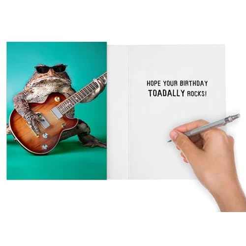 Funny Happy Birthday Greeting Card for guys, girls, friends, family and coworkers who Toadally Rock
