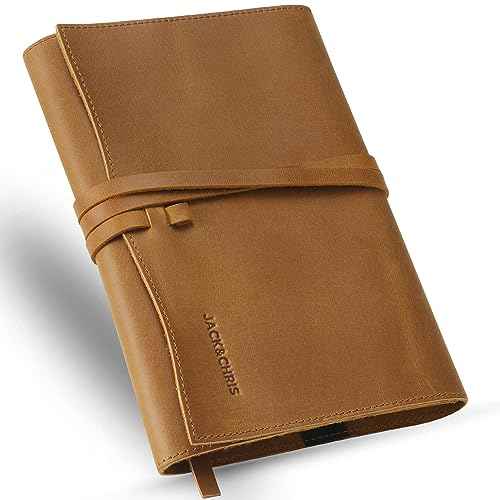 Jack&Chris Leather Bible Cover, Leather Book Cover for Men and Women, Bible Holder Strap Bible Cover Gifts, JC61-7L
