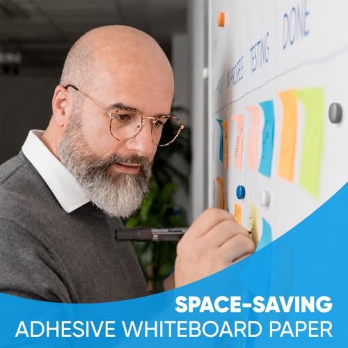 39" x 17.7" Self-Adhesive Whiteboard Sticker with Magnetic Wall Decal for Home & Office