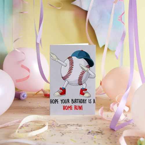Hope Your Birthday Is A Home Run Card - Baseball Birthday Card - Card For Son Brother Boyfriend - Funny Baseball