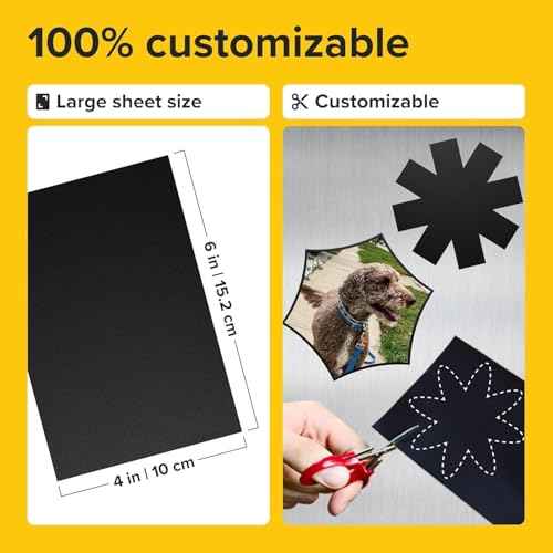 Strong Self-Stick Adhesive Magnetic Sheets 10 Pcs (4"x6"/10x15cm) ? Customizable Magnetic Paper for Photo, Magnet Stickers, Labels, Crafts; for Fridge, Lockers, Whiteboards, Office, Projects