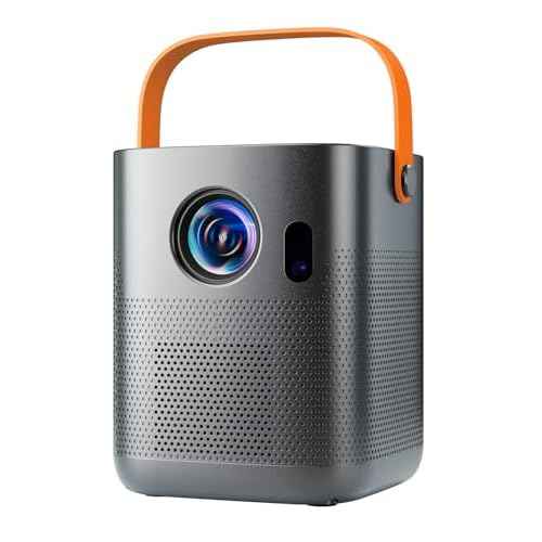 Mini Projector with WiFi and Bluetooth - Electric Focus & Auto Keystone & Zoom, FHD 1080P Supported Portable Outdoor Movie Projector, Compatible with iOS/Android/TV Stick/HDMI/PS5 (Orange)