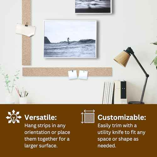 Jelinek Cork Thick Bulletin Board Strips (8 Pack) 36 x 3.5 x 0.5 Inches