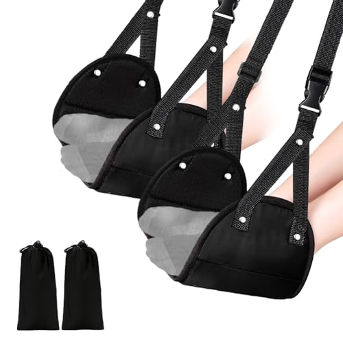 Aksiko 2 Pack Airplane Foot Rest Hammocks Adjustable Memory Foam 6 x 5 x 8 in