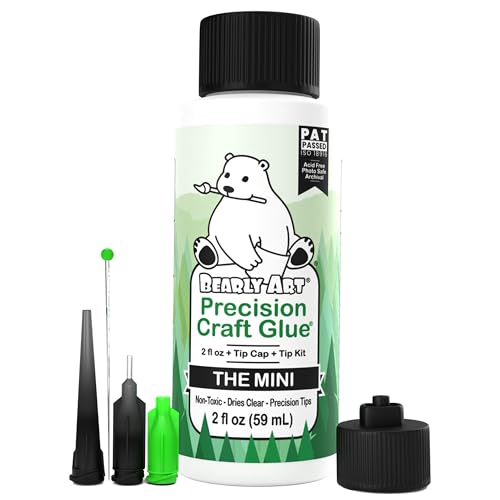 Bearly Art Precision Craft Glue 2 fl oz with Tip Kit - Clear, Archival