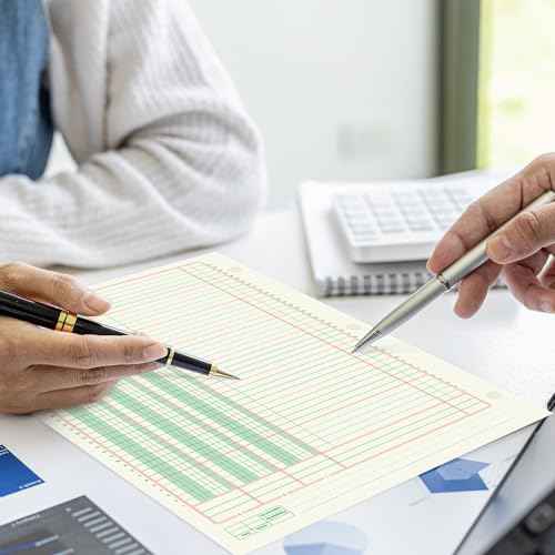 2 Pads 100 Sheets Columnar Analysis Pad 3 Column Ledger 3 Hole Punch Accounting Ledger Book 8-1/2 x 11 Ledger Paper Pad Double Page Format Columnar Pad for Business Bookkeeping & Data(3 Column Ledger)